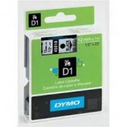 12MM X 7M Dymo D1 Tape Black on White